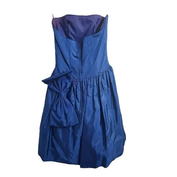 Gunne Sax Vintage 80s Strapless Blue Purple Iridescent Bling Dress Size 5/6